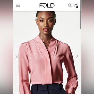 The Fold London Silk Blouse - Pink - Size 6